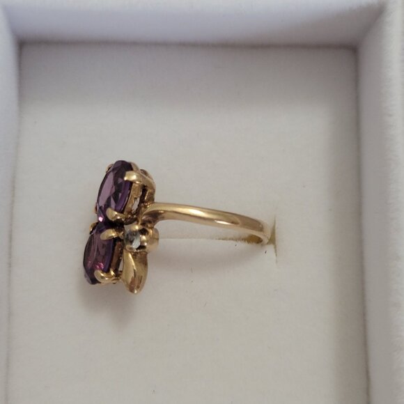 Purple Sapphire 10k Yellow Gold Ring - Picture 9 of 12